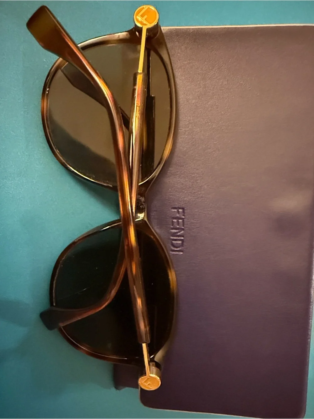 Fendi Tortoiseshell Frame Sunglasses with Dark Lenses